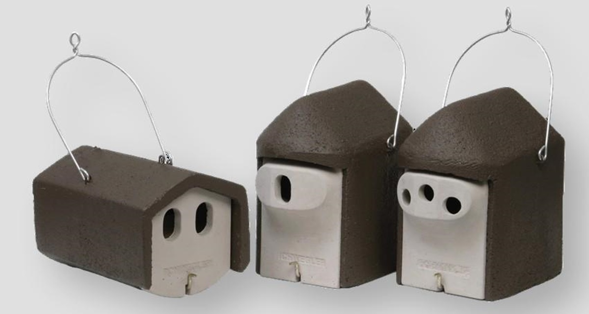 Naturschutzprodukt Set II  Garten räubersicher " 3 Nisthöhlen für Gartenvögel" Artenschutz Produkt