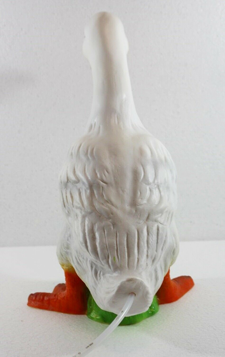 Deko Garten Figur Dekofigur Tierfigur Ente Wasserspeier stehend weiß aus Kunststoff Höhe 30 cm