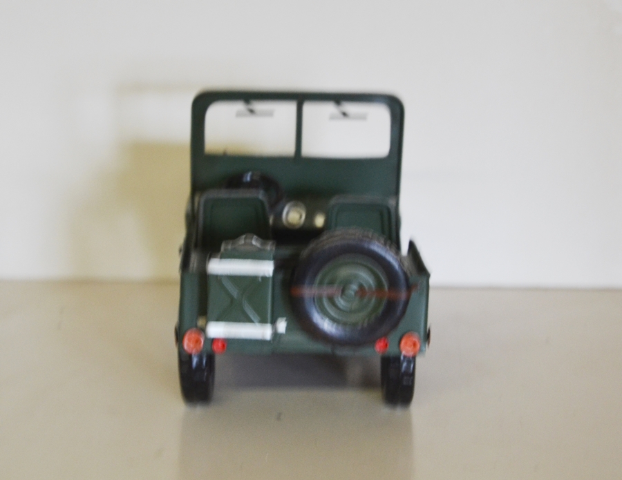 Blechauto Nostalgie Modellauto Oldtimer Automarke Jeep Willys Modell aus Blech L 28 cm