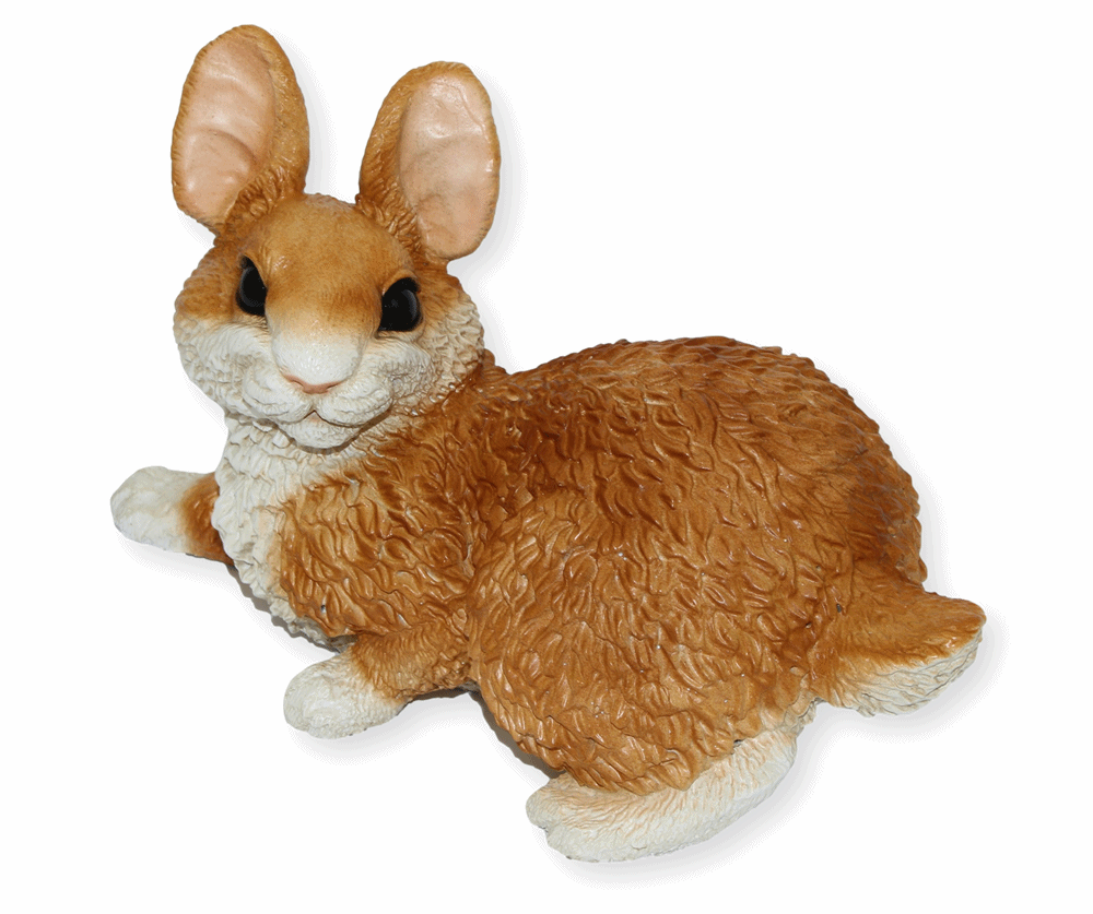 Deko Figur Hase liegend Kollektion Castagna aus Resin/ Kunststein H 16 cm Tierfigur
