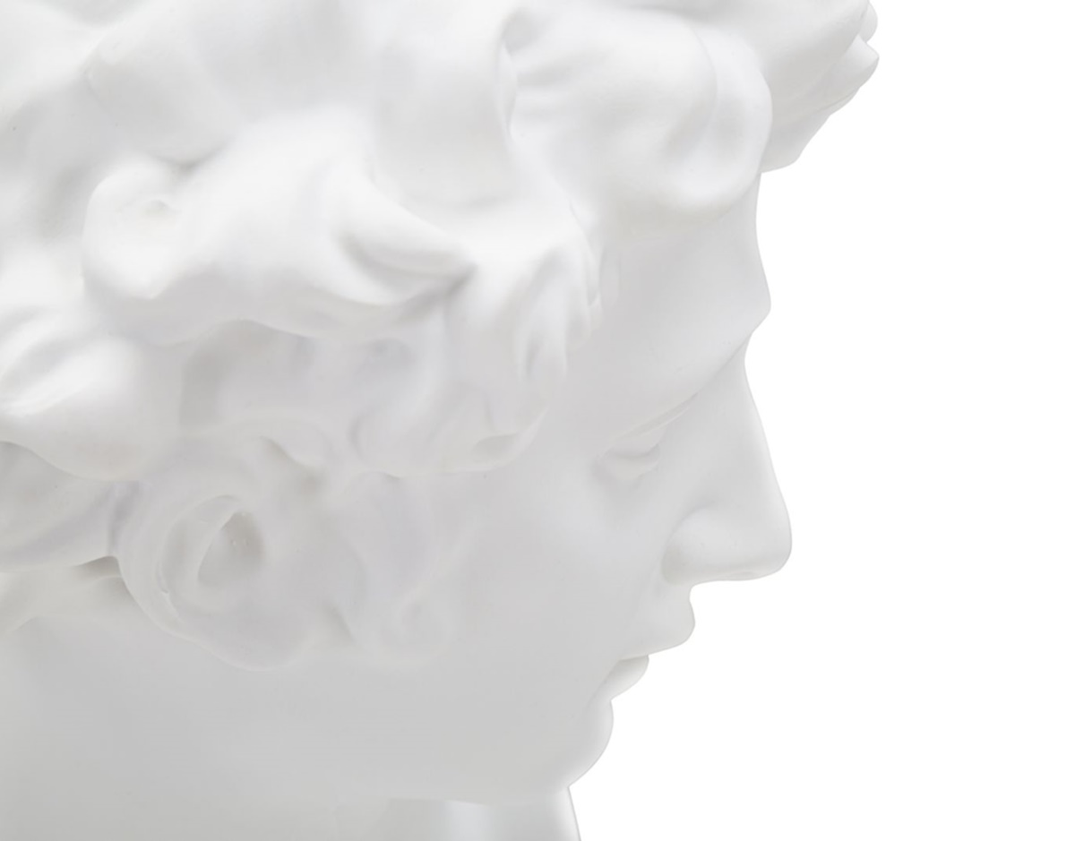 Dekofigur klassische Männerbüste Replikat römischer junger Mann Statue Antik-Stil weiß H 30 cm