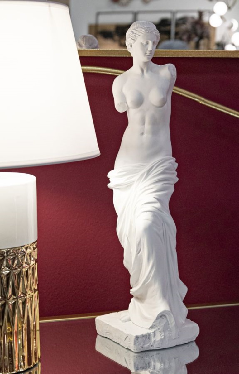 Dekofigur klassische römische Frauenskulptur Replikat Venus von Milo Statue weiß H 49 cm