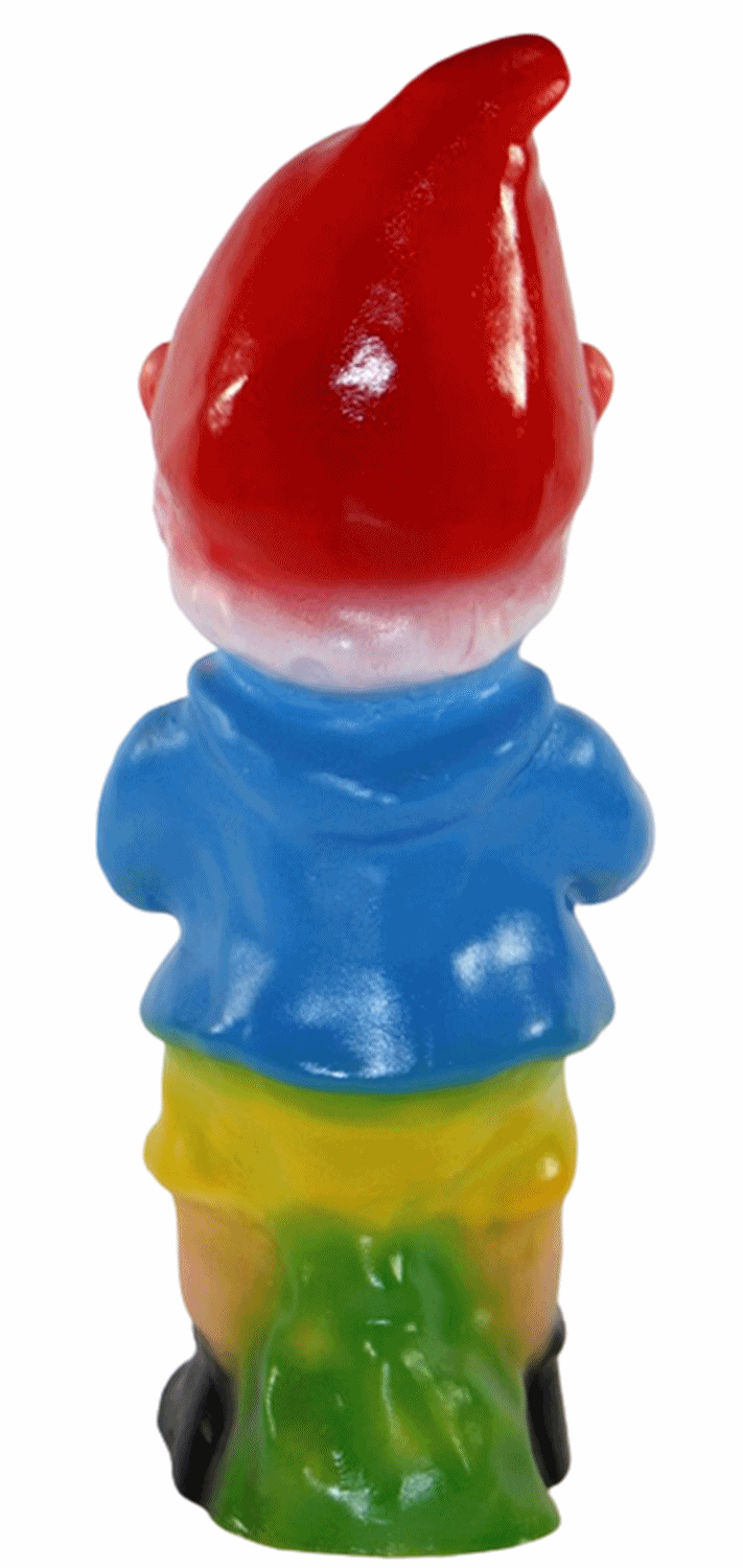 Deko Figur Zwerg H 33 cm Gartenzwerg mit 2 Tauben stehend Gartenfigur aus Kunststoff