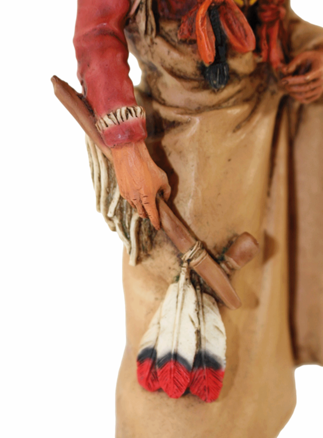 Indianerfigur Quanah Parker Häuptling H 21 cm stehend mit Friedenspfeife Castagna Limited Edition