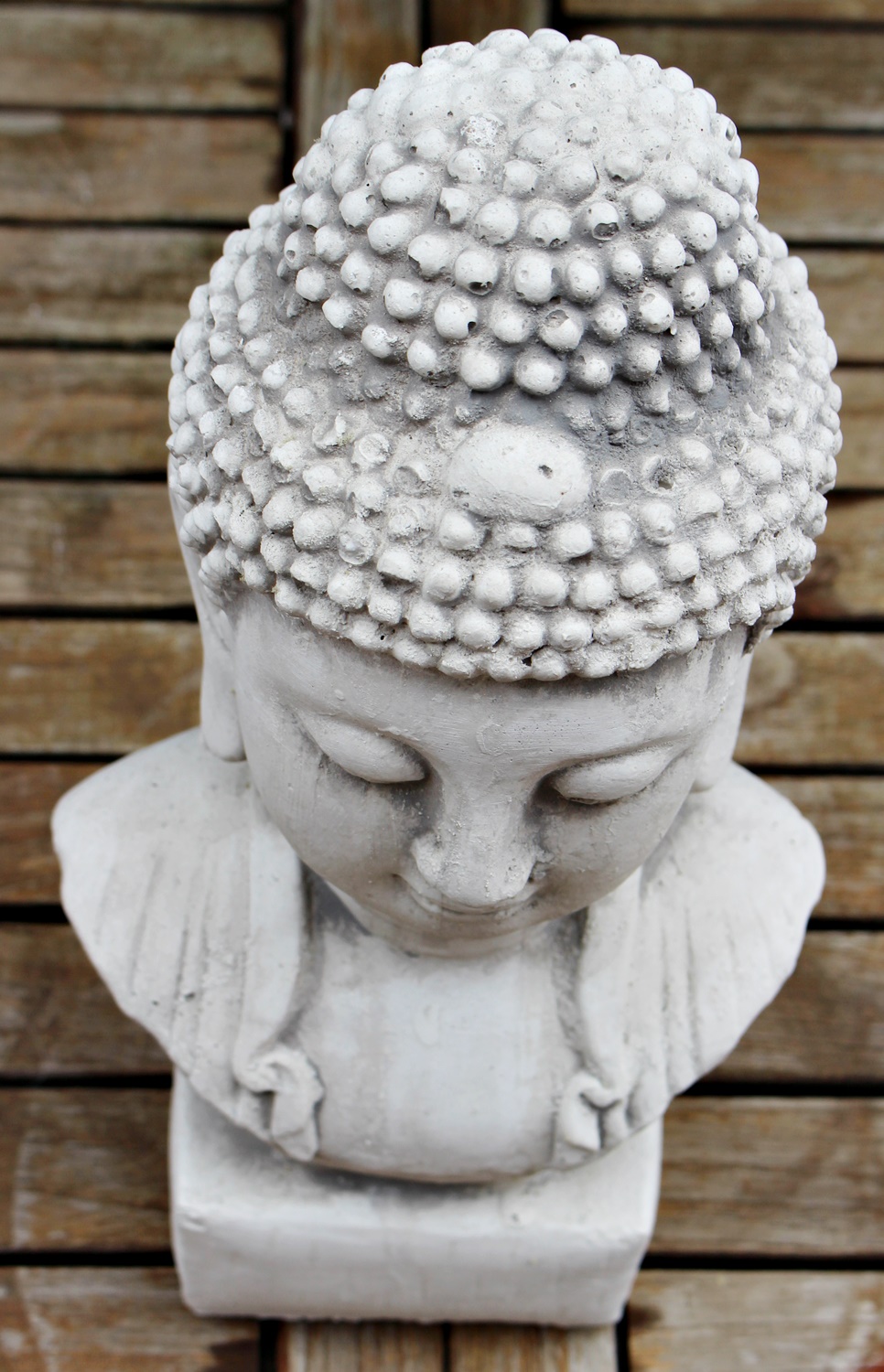 Beton Figur Staute Büste Buddha H 31 cm asiatische Dekofigur und Gartenskulptur