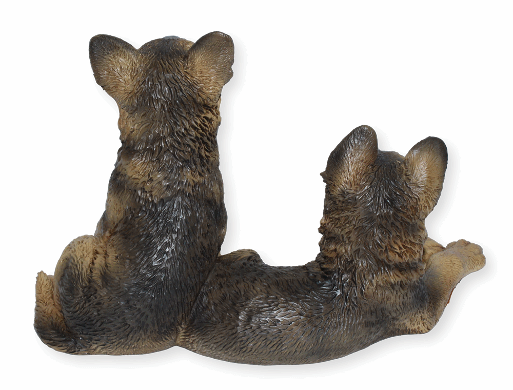 Deko Figur Wolf Welpen Jungtiere Kollektion Castagna aus Resin H 23 cm Dekofigur Tierfigur