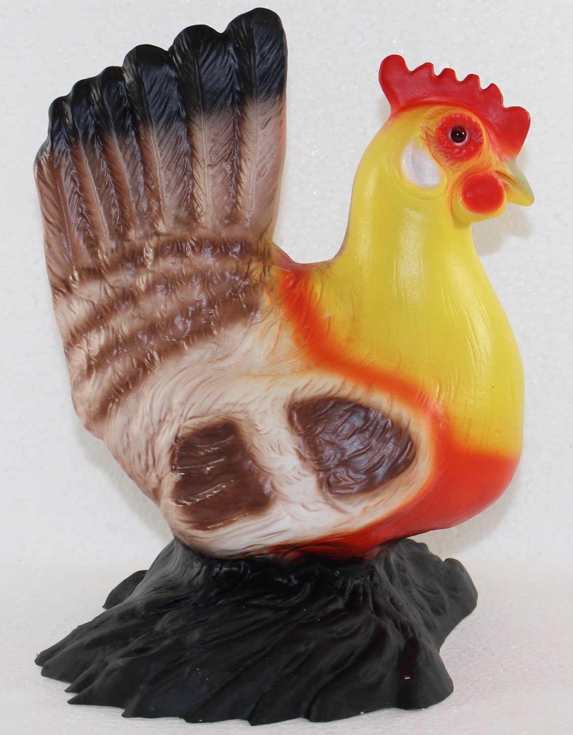 Deko Garten Figur Dekofigur Gartenfigur Tierfigur bunte Henne stehend aus Kunststoff Höhe 24 cm