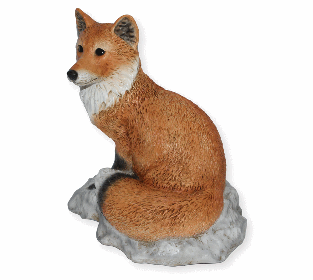 Deko Figur Fuchs sitzend auf Fels Kollektion Castagna aus Resin H 24 cm Tierfigur