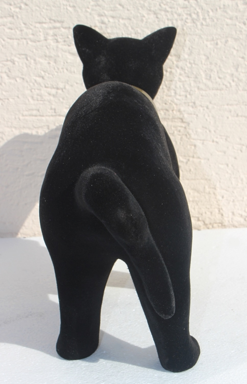Wackel Figur Katze schwarz groß Wackelfigur H 23 cm stehend Dekofigur mit Wackelkopf