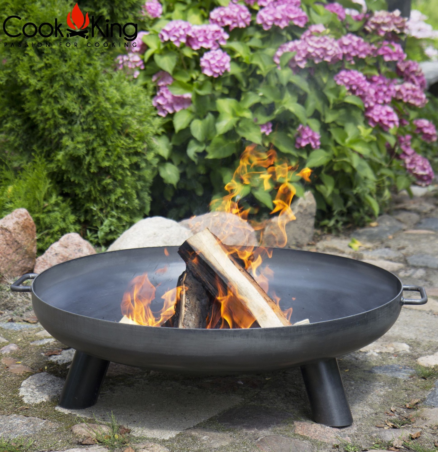 Feuerschale "Bali" Ø 100cm Feuerstelle für den Garten aus Stahl Feuerkorb als Wärmequelle oder Grill