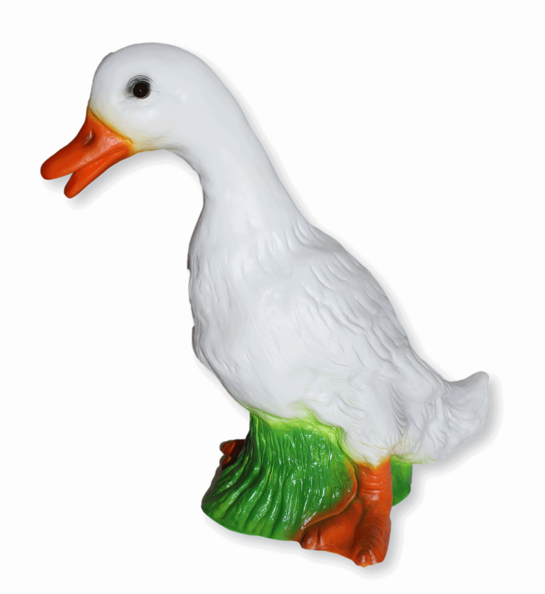 Deko Garten Figur Dekofigur Tierfigur Ente stehend weiß aus Kunststoff Höhe 30 cm