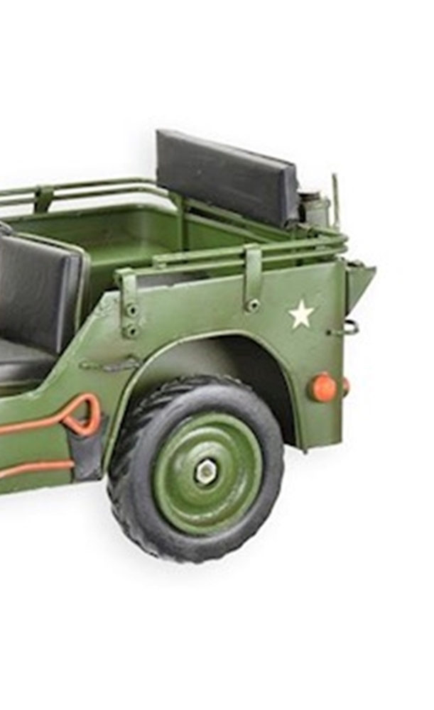 Blechmodell Nostalgie Militär Jeep L 29 cm Deko Militärwagen Blechmotorrad Modellauto Modellfahrzeug