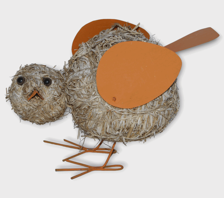 Deko Heu Figur Küken Heuküken H 14 cm Osterdeko Tierfigur aus Naturmaterial Heu zum Basteln Heudeko