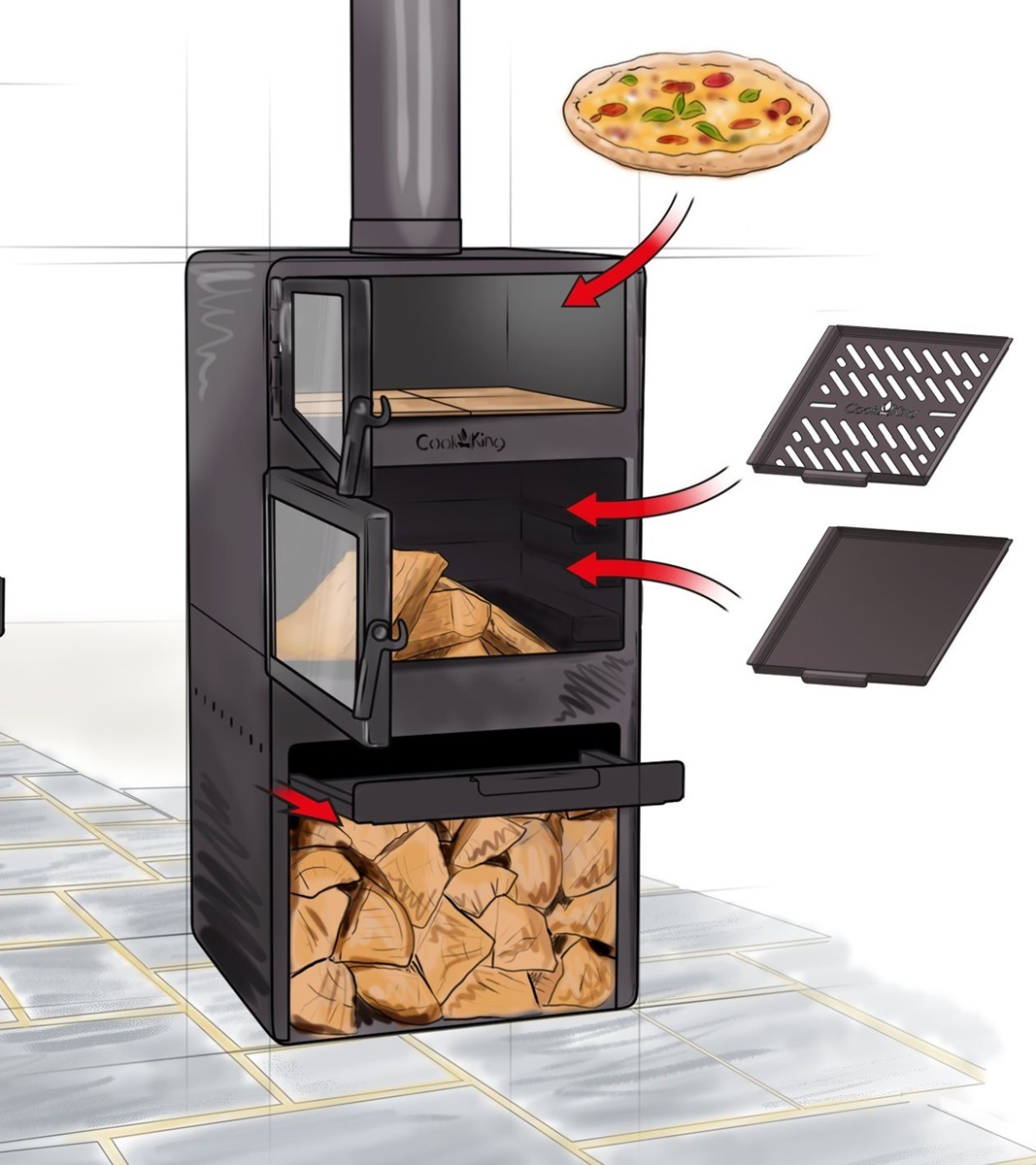 Zubehör Backplatte für Gartenkamine Vento B 43 x T 42 cm Grillplatte aus Naturstahl