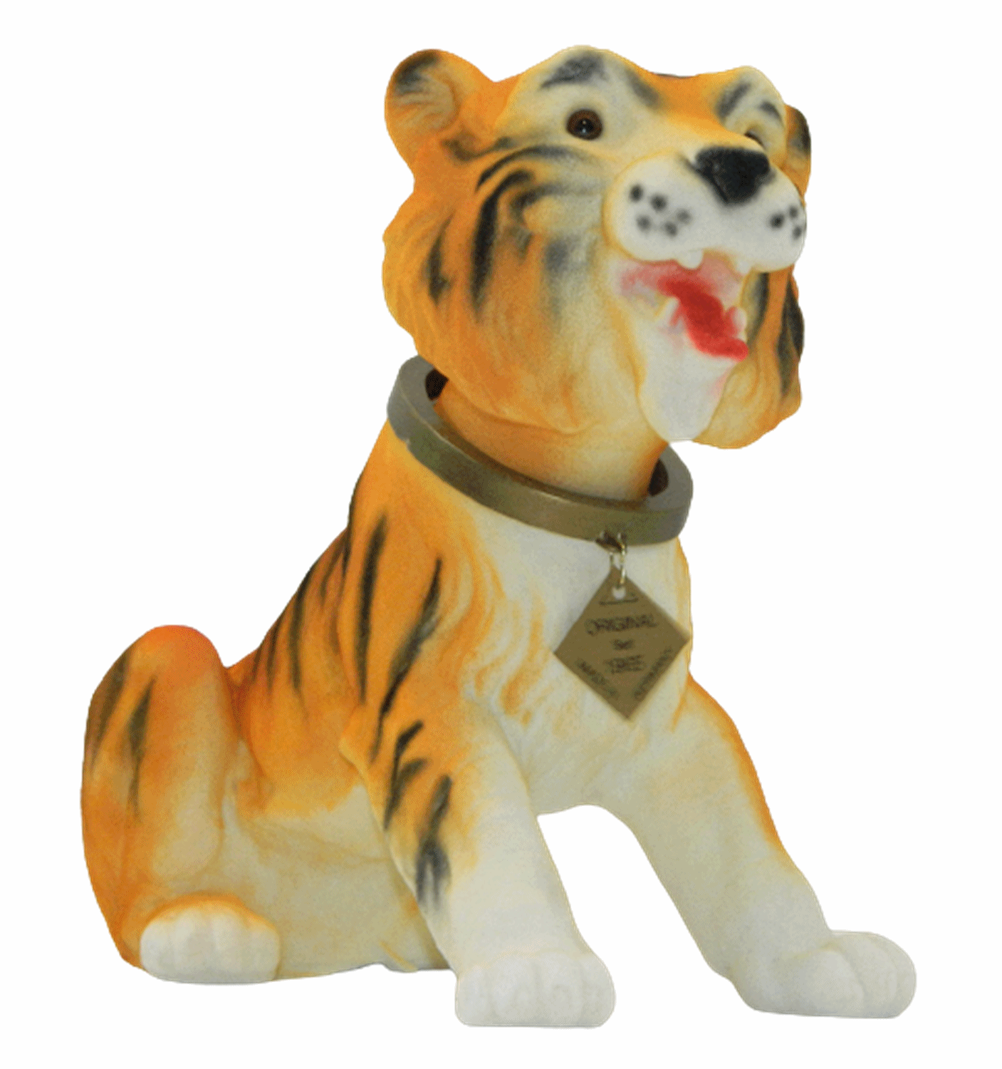 Wackel Tier Figur Tiger groß Wackelfigur H 21 cm sitzend Dekofigur mit Wackelkopf