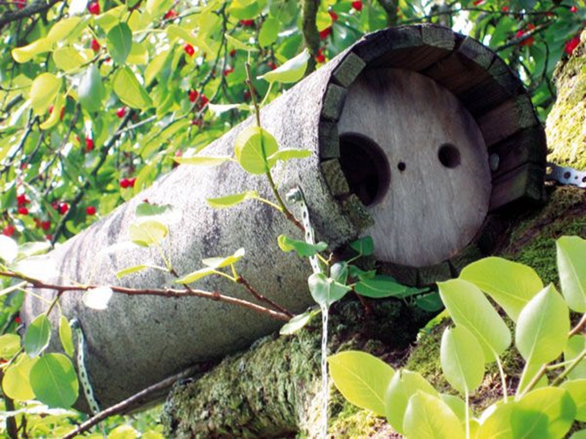 Naturschutzprodukt Steinkauzröhre Typ 20A mit Marderschutz Nisthilfe für wichtigen Artenschutz