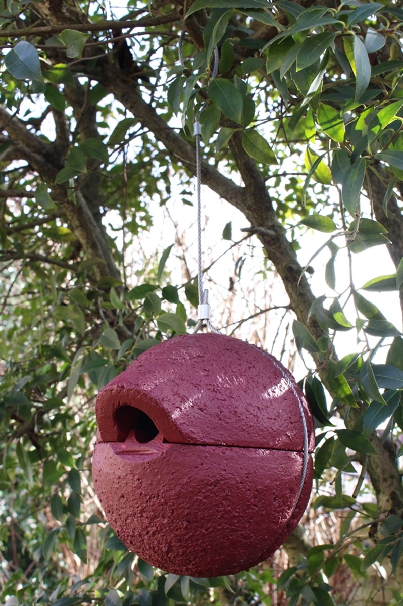 Nisthöhlen Satz 3 Stück Halbhöhle, Zaunkönigkugel, Meisenresidenz Eleganz und Artenschutz rot