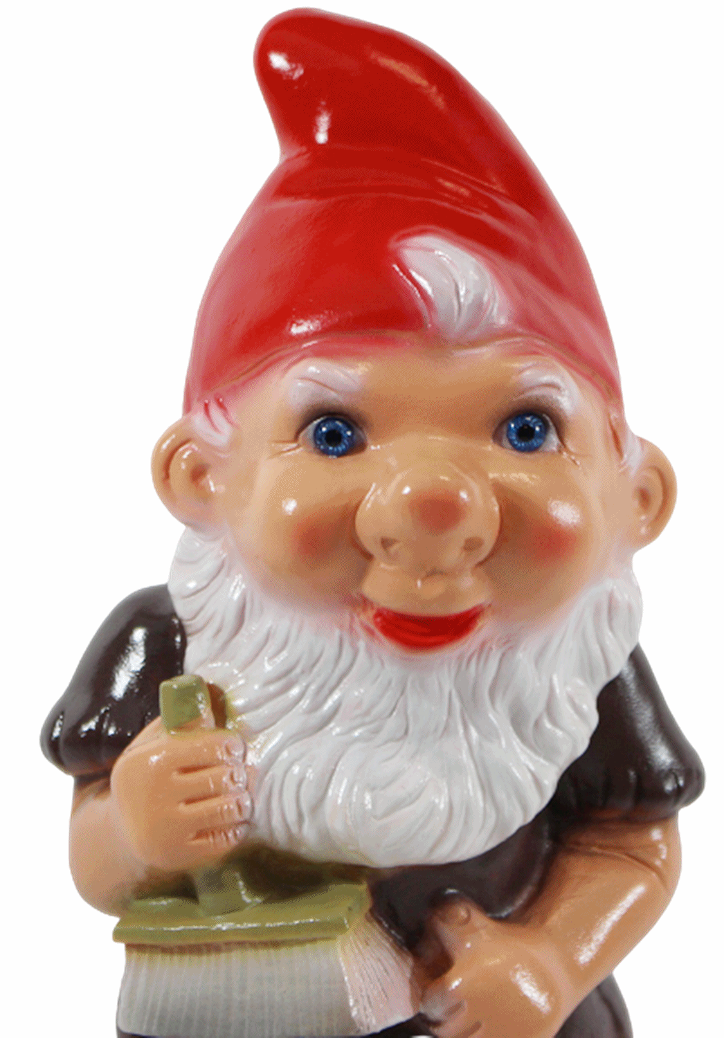 Gartenzwerg Deko Garten Figur Zwerg Maler stehend mit Pinsel in der Hand aus Kunststoff H 29 cm