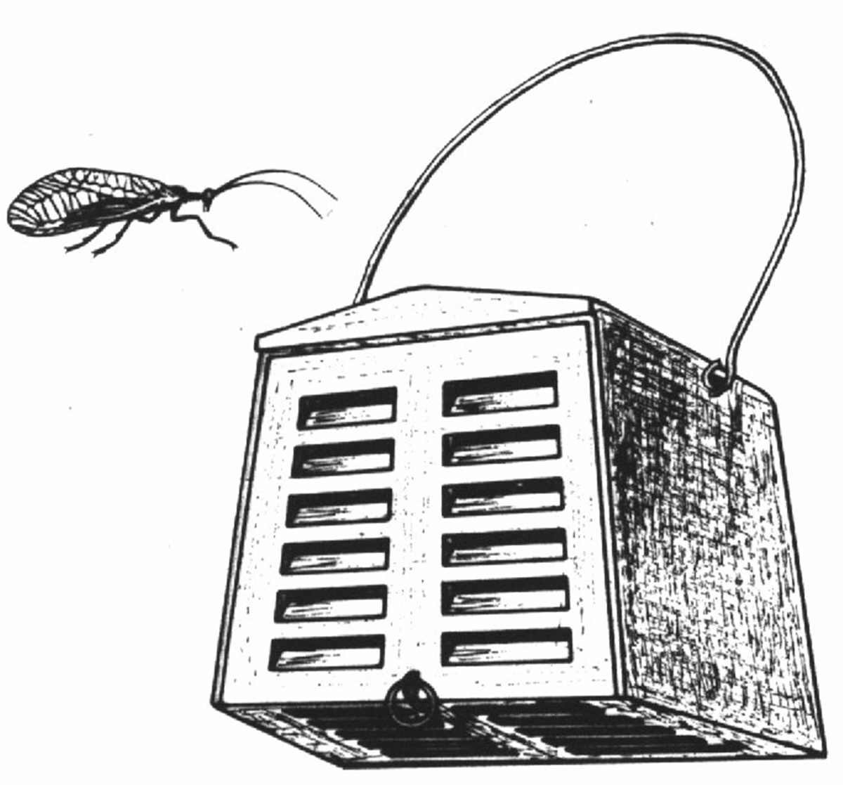 Naturschutzprodukt Florfliegenquartier aus Holzbeton H 30,5 cm Unterschlupf für Florfliege