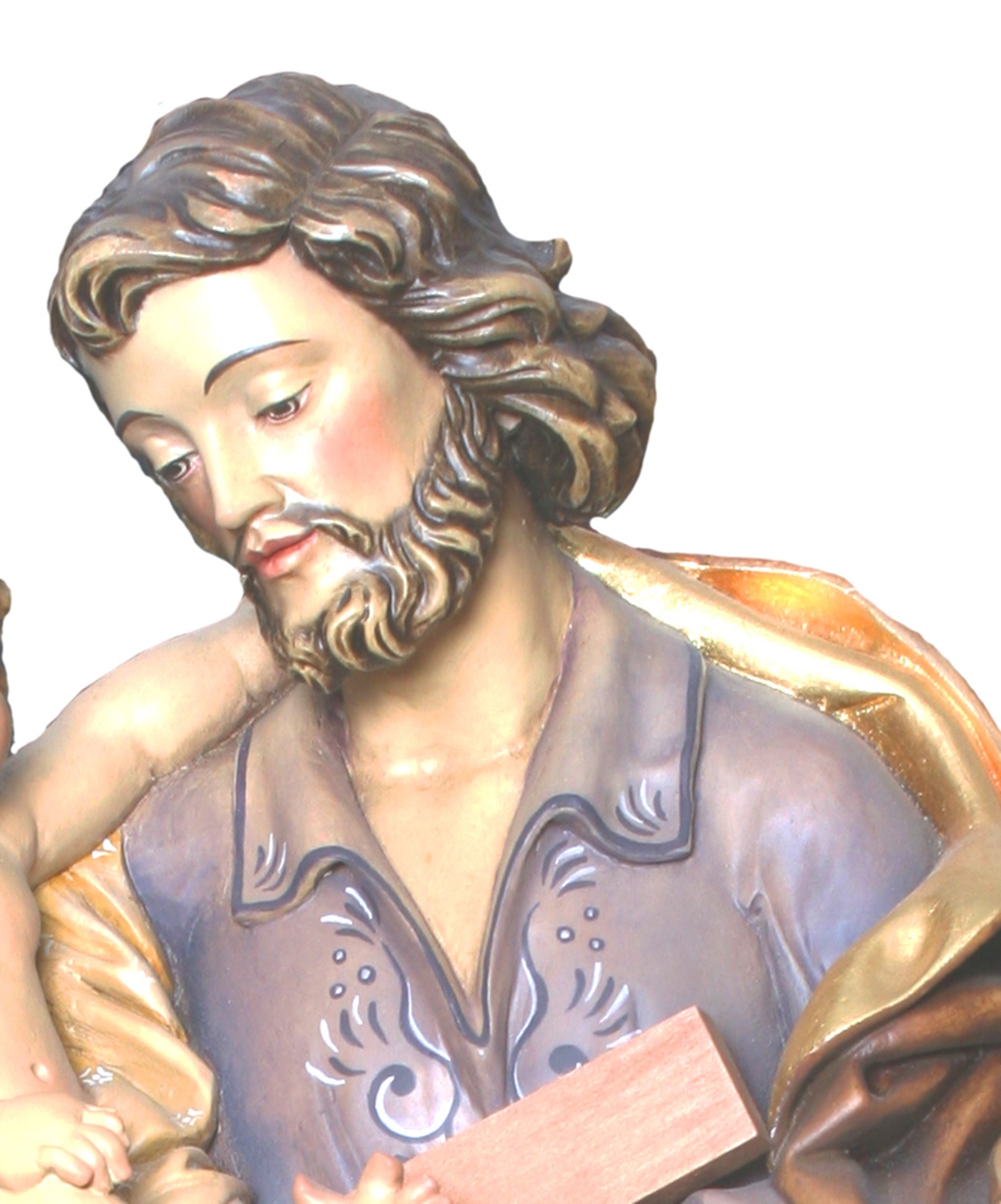 Heiligenfigur Heiliger Josef H 12 cm Josef mit Jesuskind Holzfigur Holzstatue Statue aus Ahornholz