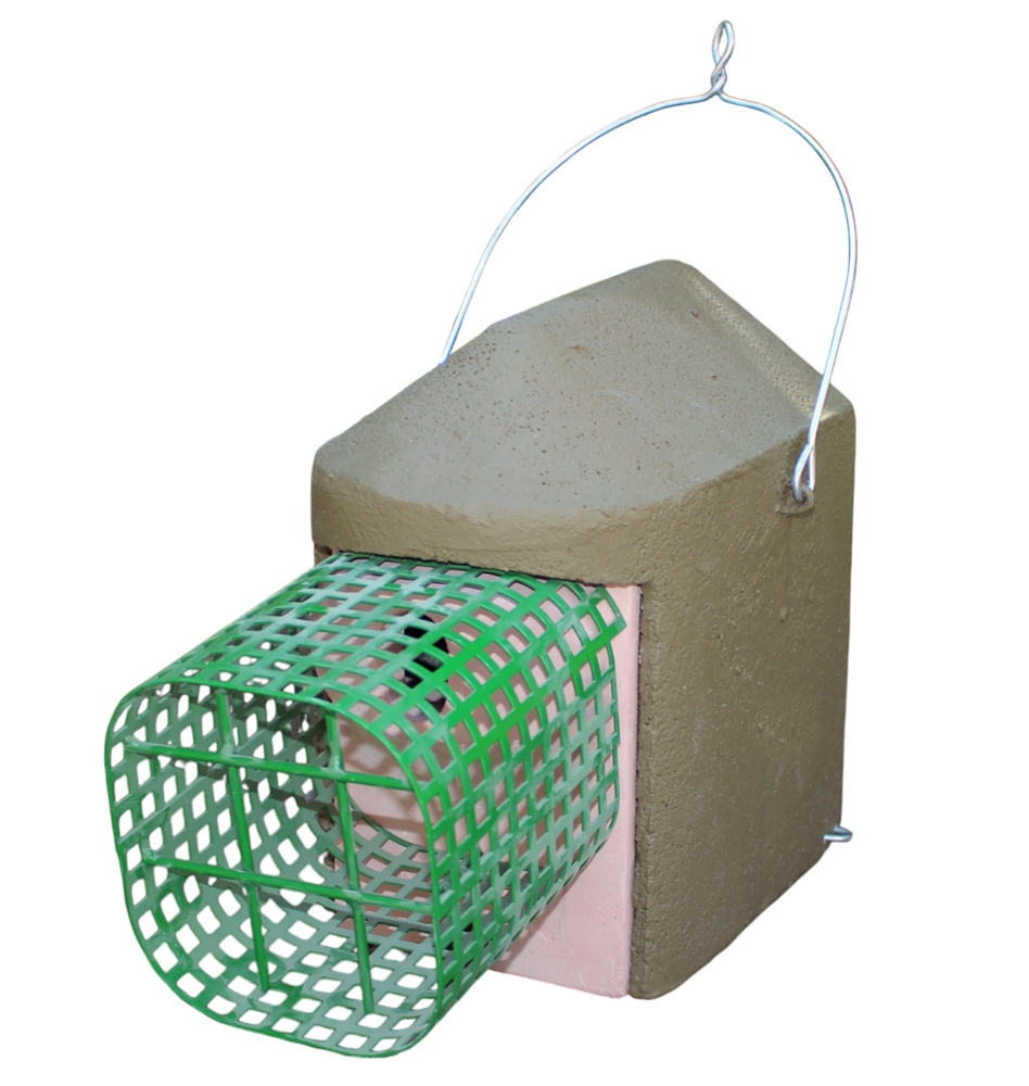 Naturschutzprodukt Nisthöhle 2GR-WBS grün Nisthilfe mit integriertem Waschbärschutz