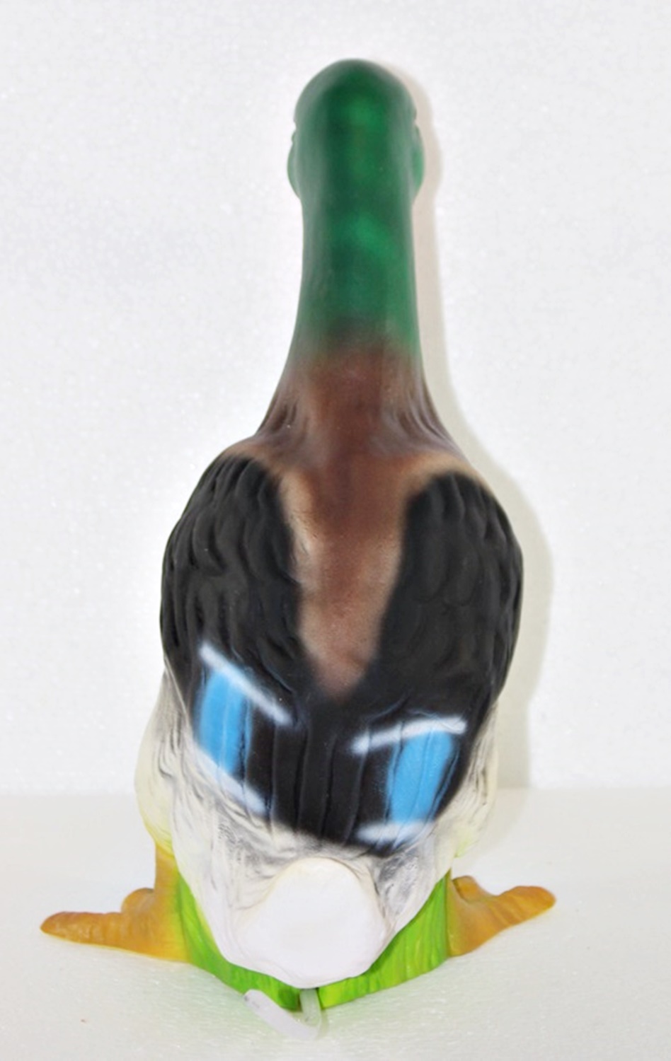 Deko Garten Figur Dekofigur Teichfigur Ente Wasserspeier stehend bunt aus Kunststoff Höhe 30 cm