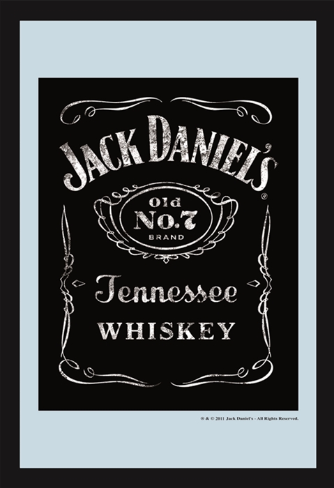 Set: 2 Spiegelbilder Jack Daniel's Whisky Flasche 30x20 cm Wandbilder Hinterglasdruck mit Rahmen
