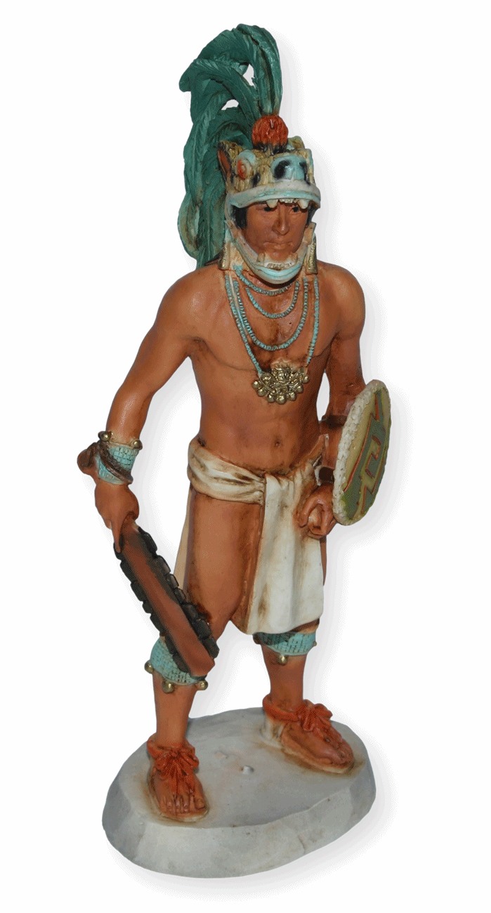 Indianerfigur Cuauhtémoc H 18,5 cm aztekischer Herrscher von Tenochtitlán Native American Castagna