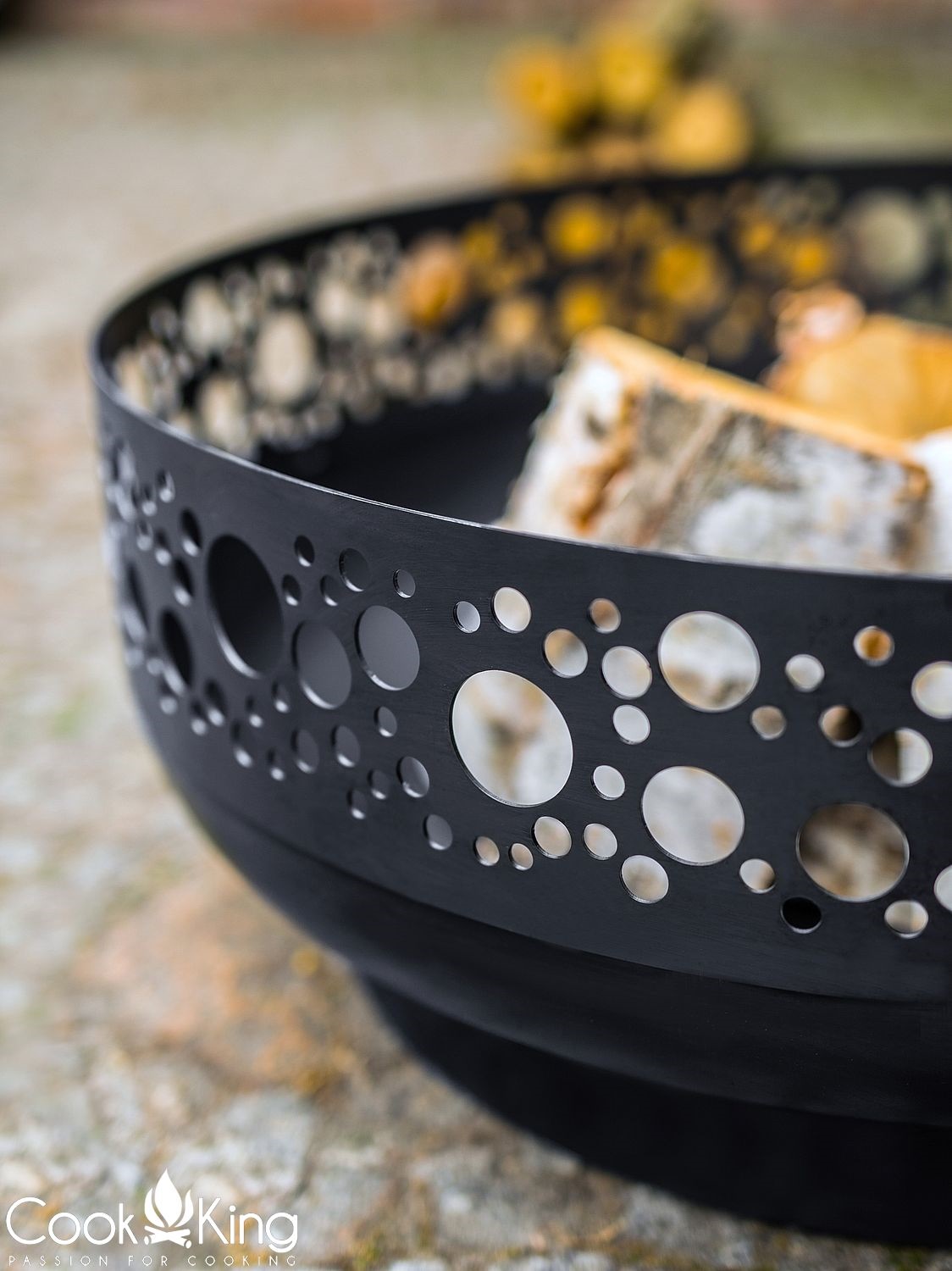 Feuerschale "Boston" Ø 80 cm Feuerstelle für Garten aus Stahl Feuerkorb als Wärmequelle oder Grill