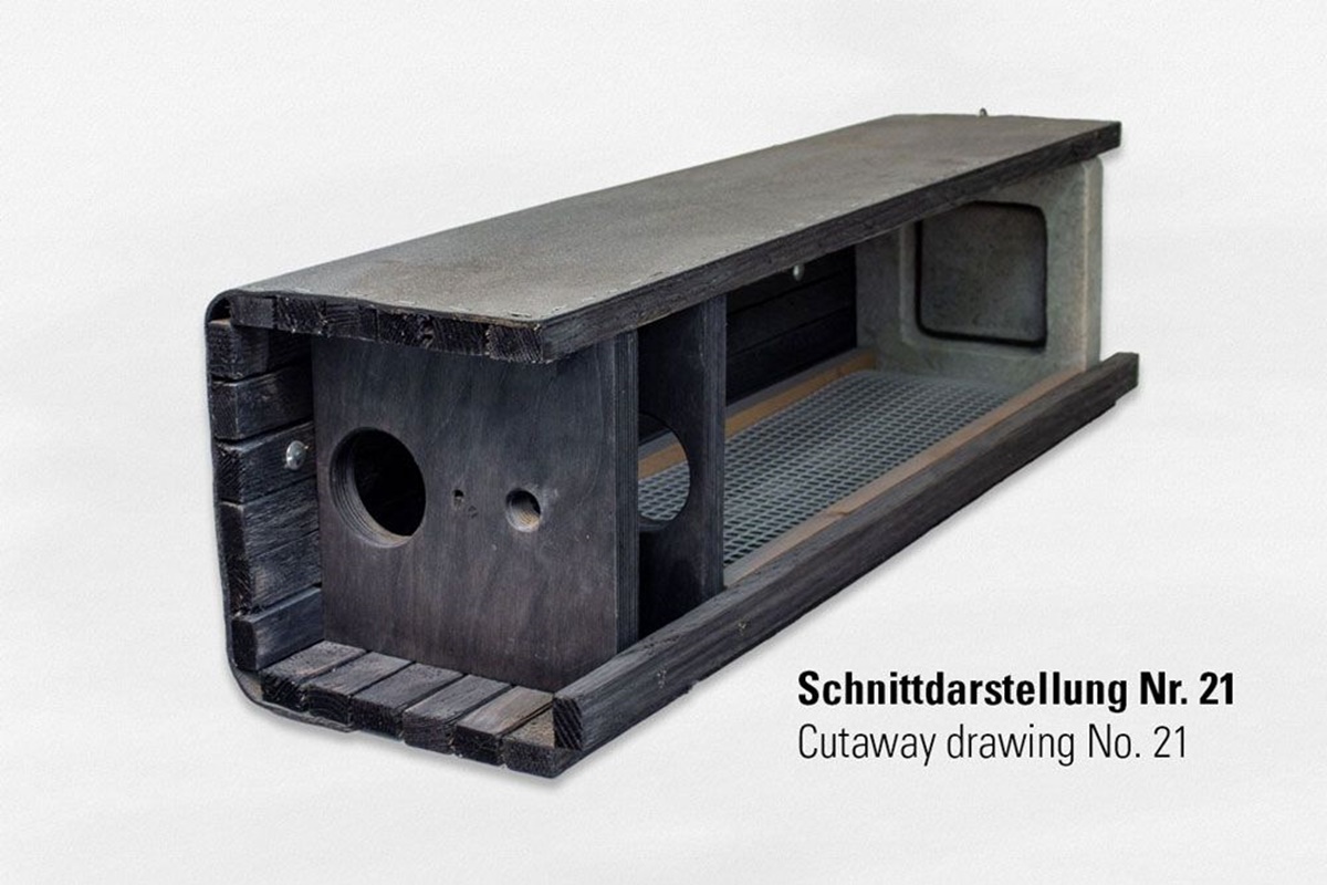 Naturschutzprodukt Steinkauzröhre Typ Nr. 21 mit Marderschutz Nisthilfe Artenschutz