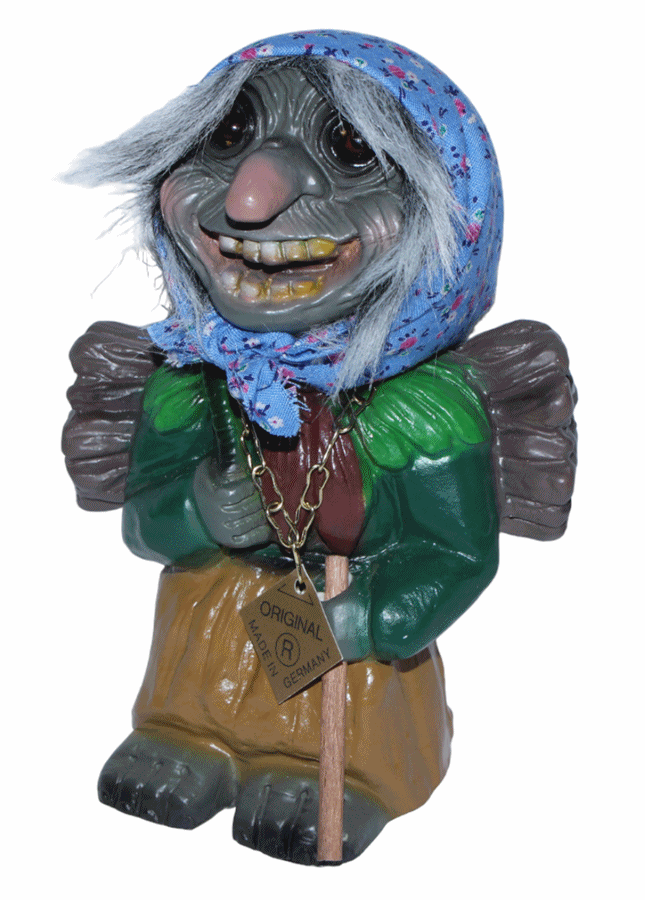 Souvenir Wackel Figur Waldfrau klein H 15 cm Wackelfigur Original mit Wackelkopf