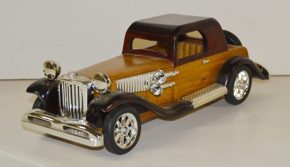 Holzauto Nostalgie Modellauto Oldtimer L 37 cm Nostalgisches Modellwagen aus Holz