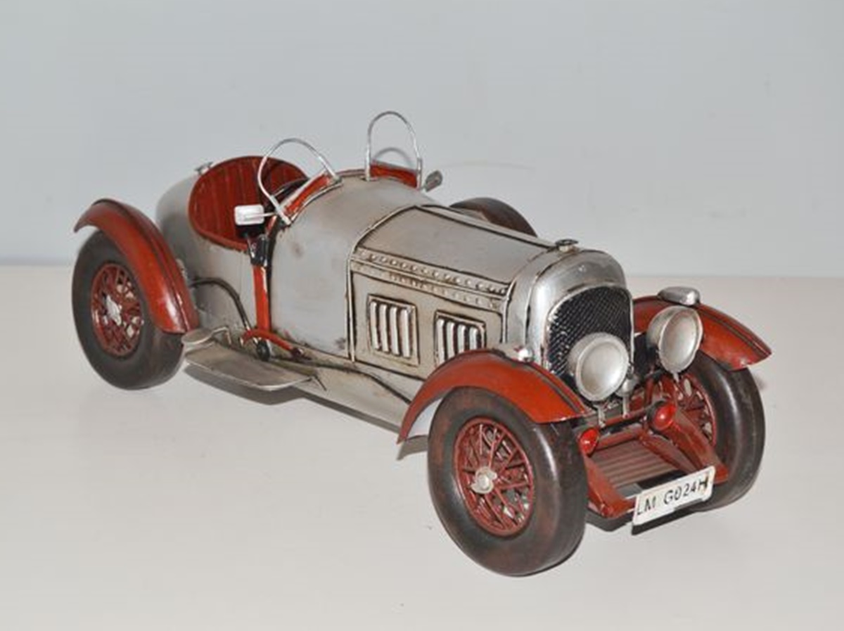 Blechauto Nostalgie Modellauto Oldtimer Automarke Bentley 1927 Roadster Länge 33 cm aus Blech