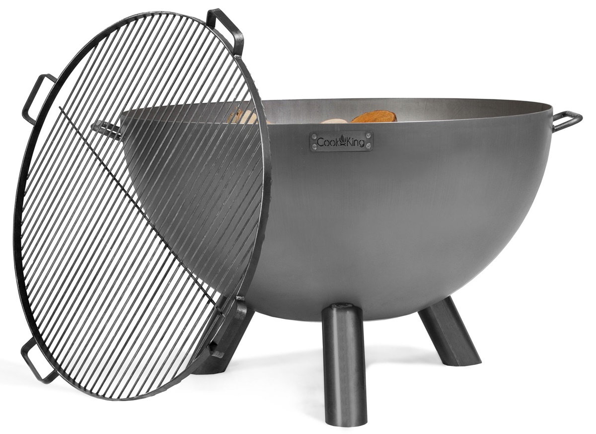 Feuerschale Premium KONGO D 85 cm tiefe Grillschale Feuerstelle für Garten Terrasse aus Naturstahl