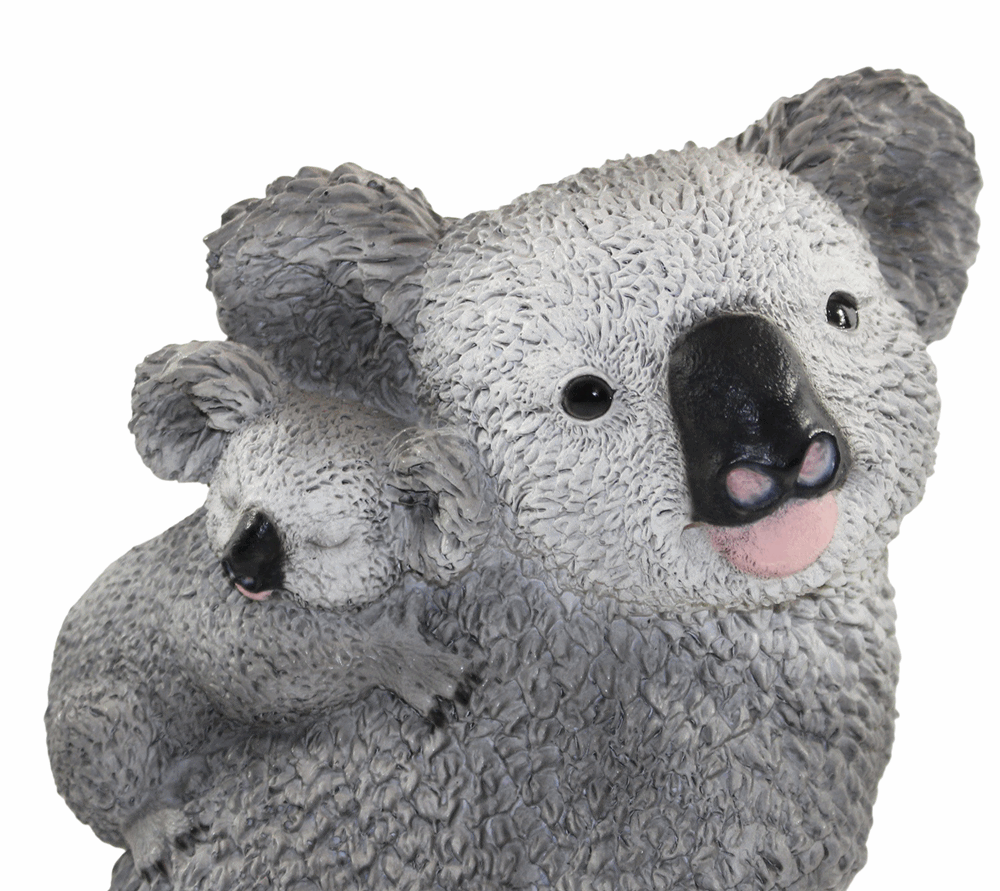 Dekofigur Koala Koalafigur Koalabär mit Baby auf dem Rücken Kollektion Castagna aus Resin H 23 cm