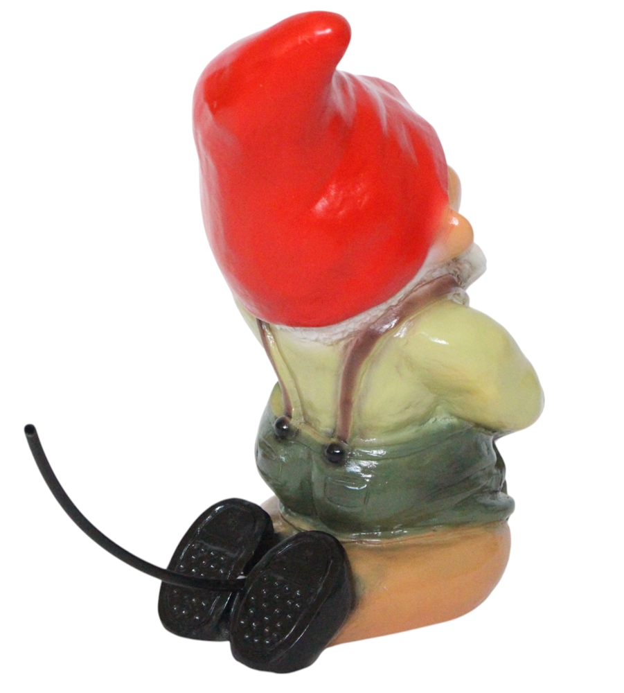 Gartenzwerg Seppel kniend Wasserspiel Höhe 32 cm Wasserspeier Zwerg für Garten Teichfigur