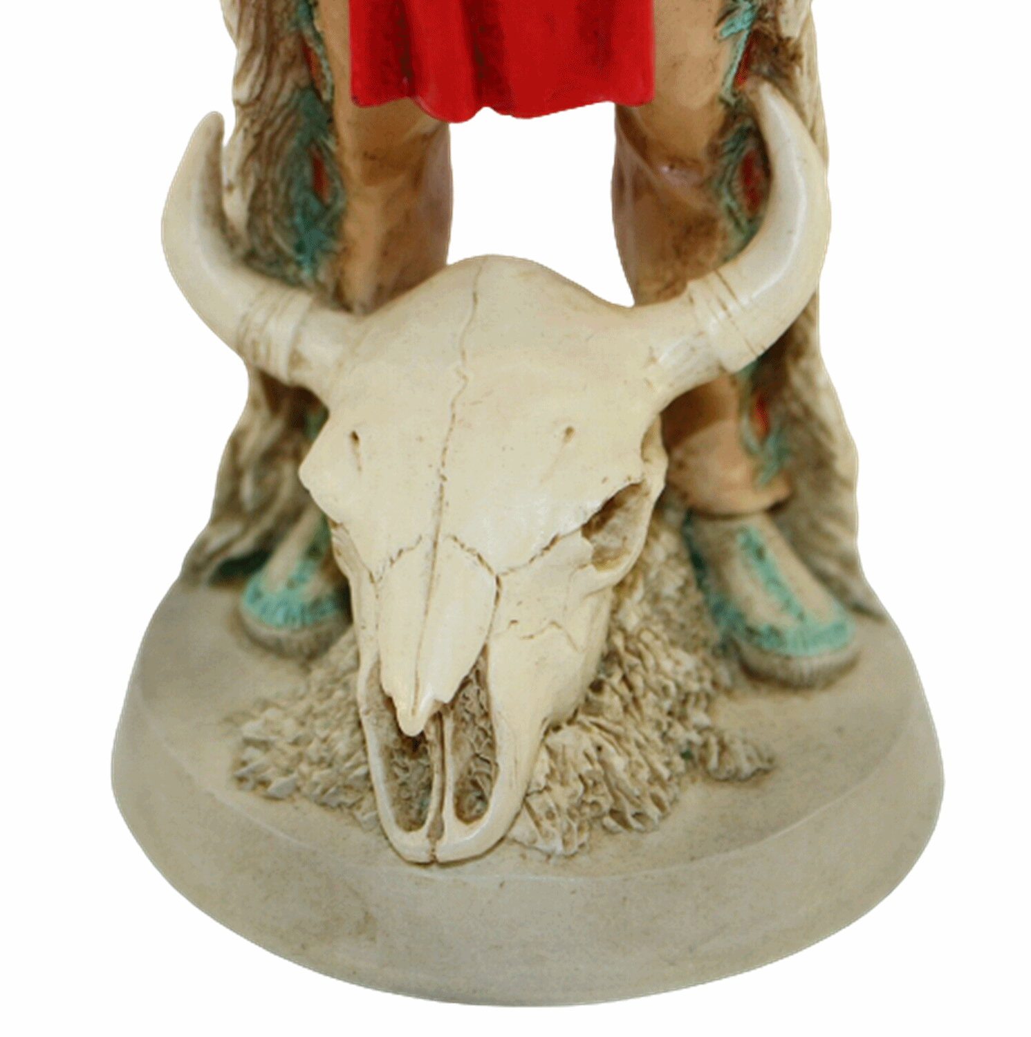 Indianerfigur Indianer Crazy Horse Anführer H 21 cm steh. mit Büffelschädel Castagna Limited Edition