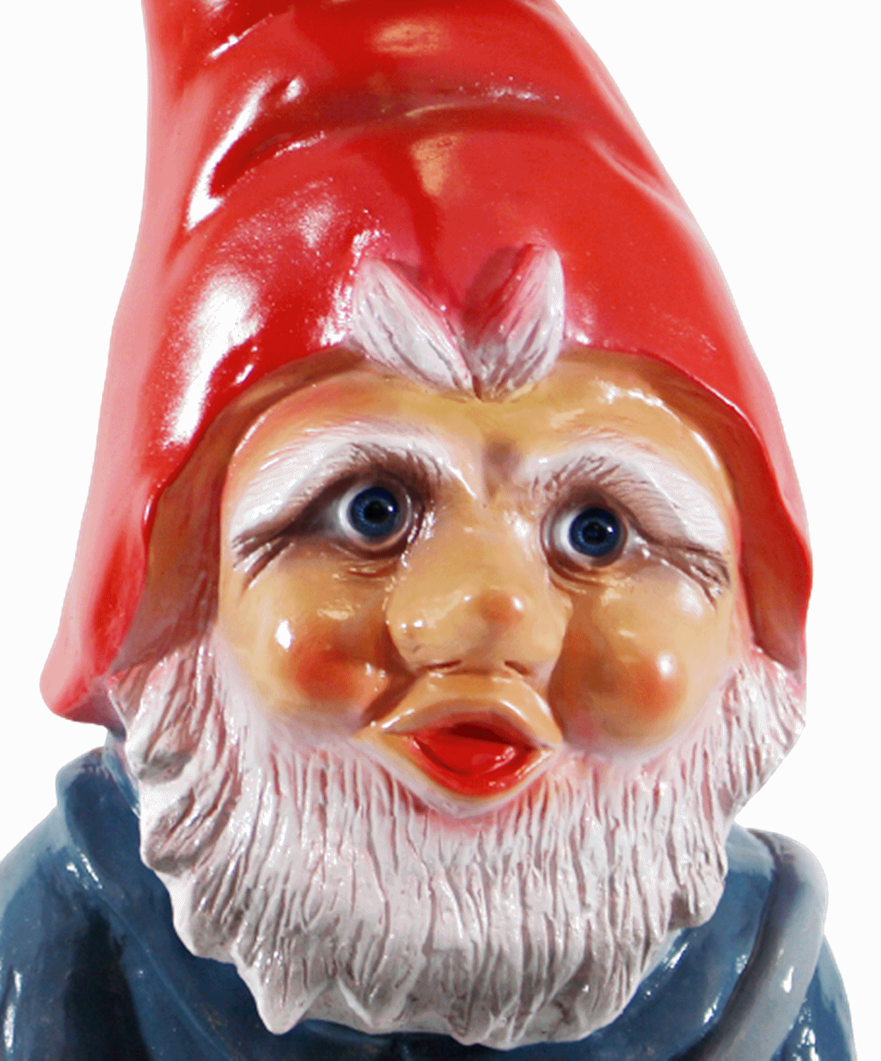 Gartenzwerg Deko Garten Figur Zwerg Feuerwehrmann stehend mit Löschschlauch aus Kunststoff H 46 cm