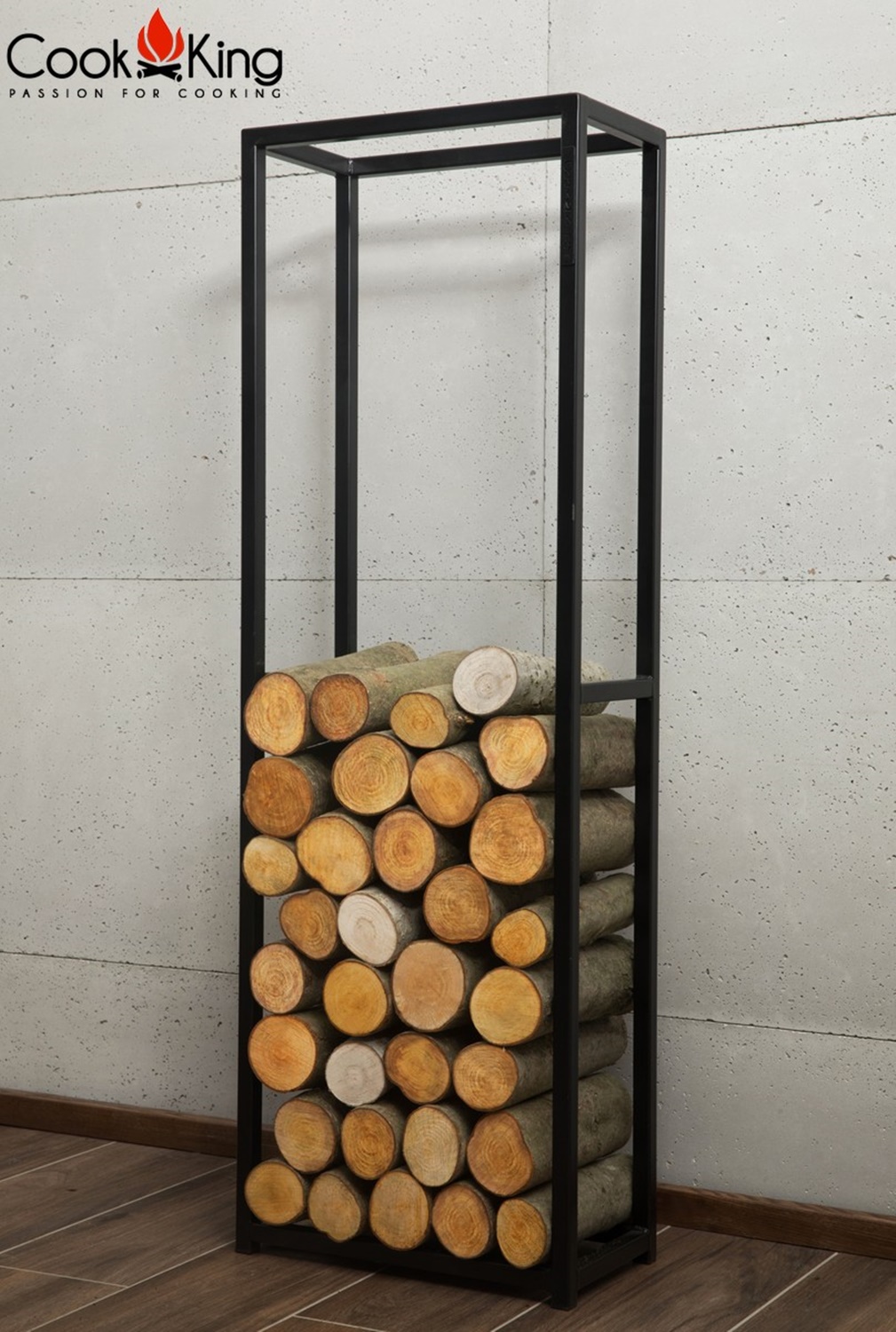 Kaminholzregal "Cornel" H 120 cm Holzregal für Kaminholz Kaminholzablage aus Stahl Kaminholzständer