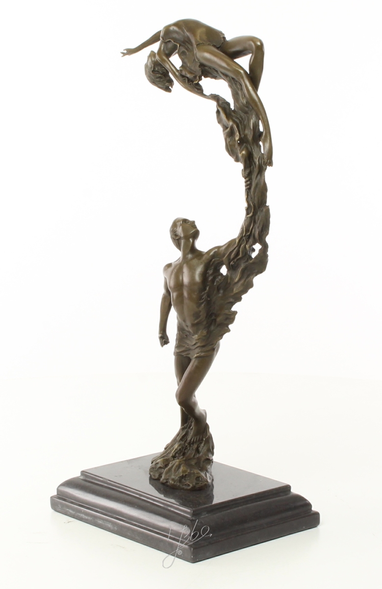 Bronzefigur Bronzeskulptur Abstrakte Kunst Figur Liebespaar Paar H 36 cm Skulptur Bronze Figur