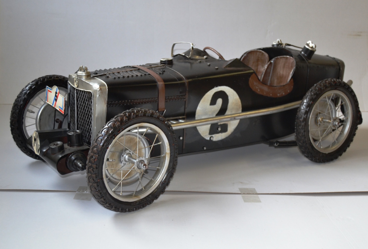 Blechauto Nostalgie Modellauto Oldtimer Automarke MG Roadster XXL Modell aus Blech L 130 cm