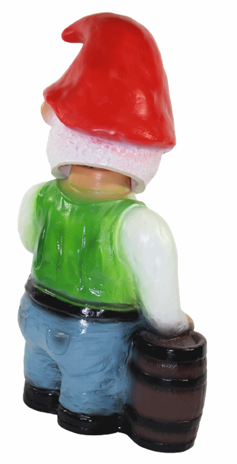 Gartenzwerg Deko Garten Figur Zwerg Säufer stehend betrunken Wackelkopf aus Kunststoff H 32 cm