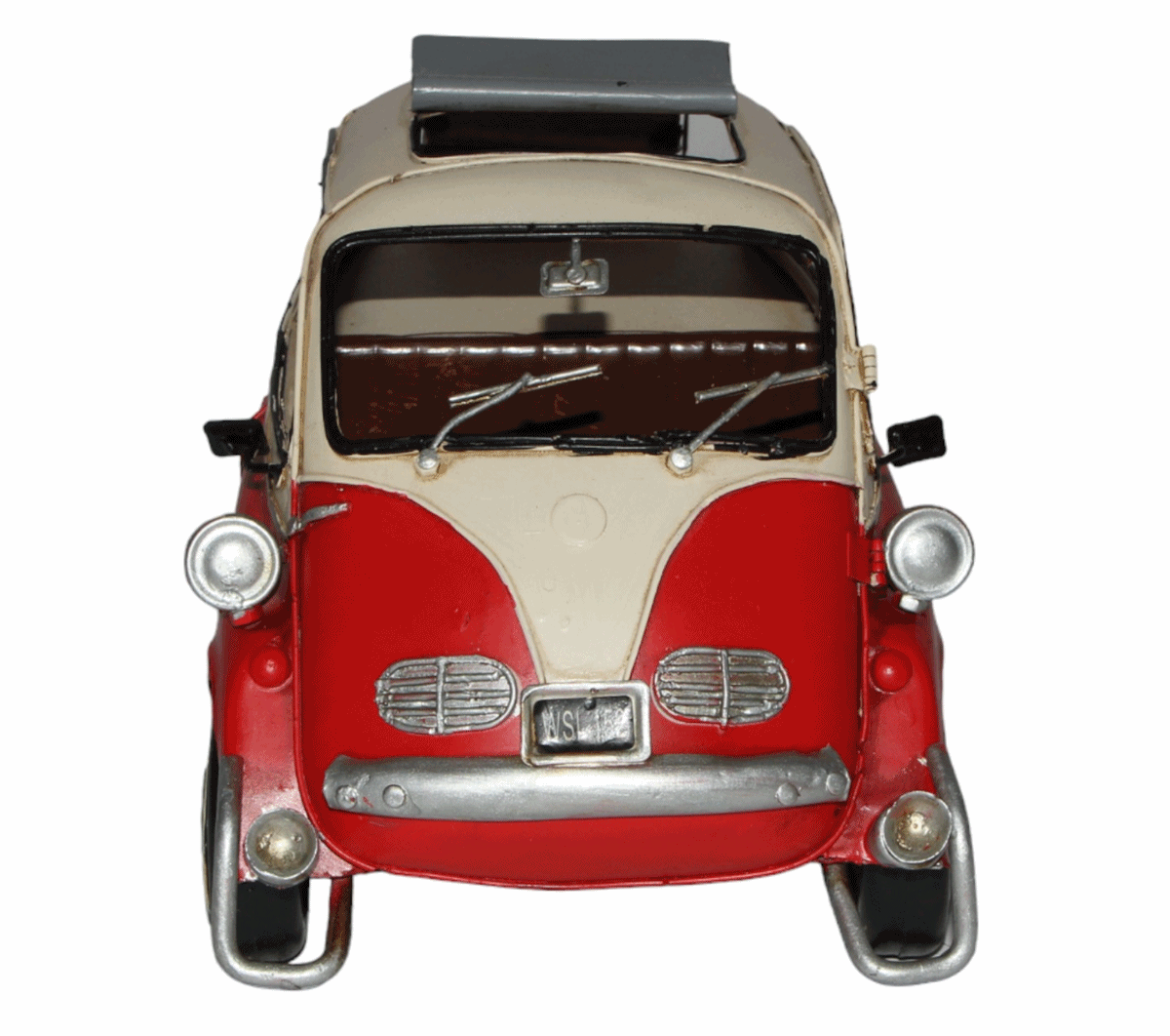 Blechauto Nostalgie Modellauto Oldtimer Automarke BMW Isetta 250 Modell 1957 aus Blech L 24 cm