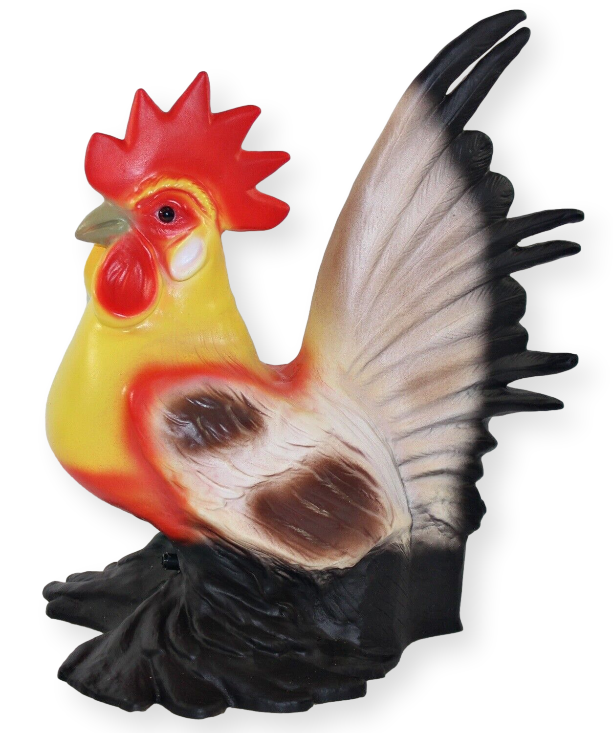 Deko Figur Hahn bunt H 30 cm Hahnfigur Gartenfigur mit Scherz Bewegungsmelder Kikeriki