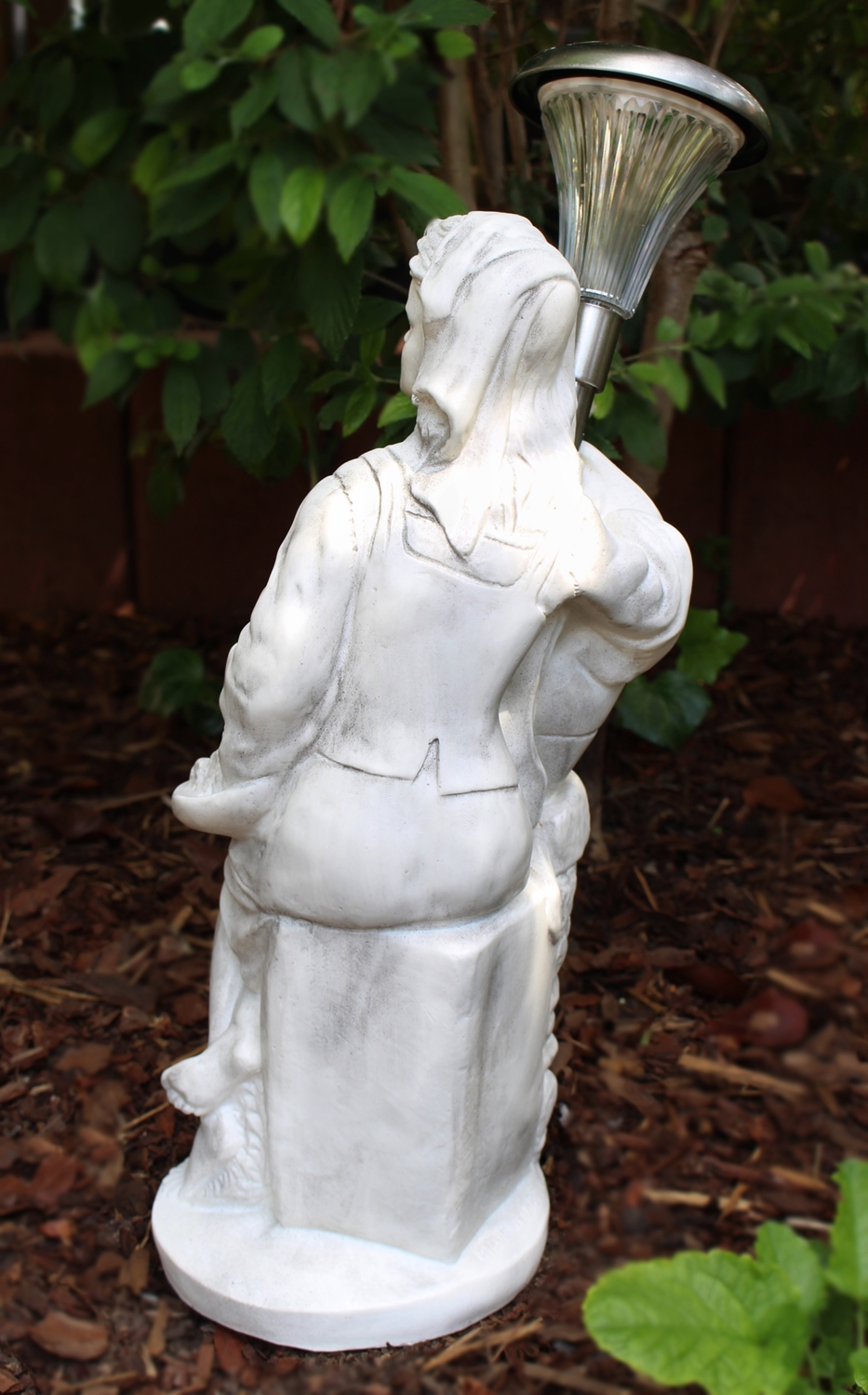 Deko Figur Statue Frau Fruttina H 50 cm LED Solar Leuchte klassische Skulptur Deko aus Kunststoff