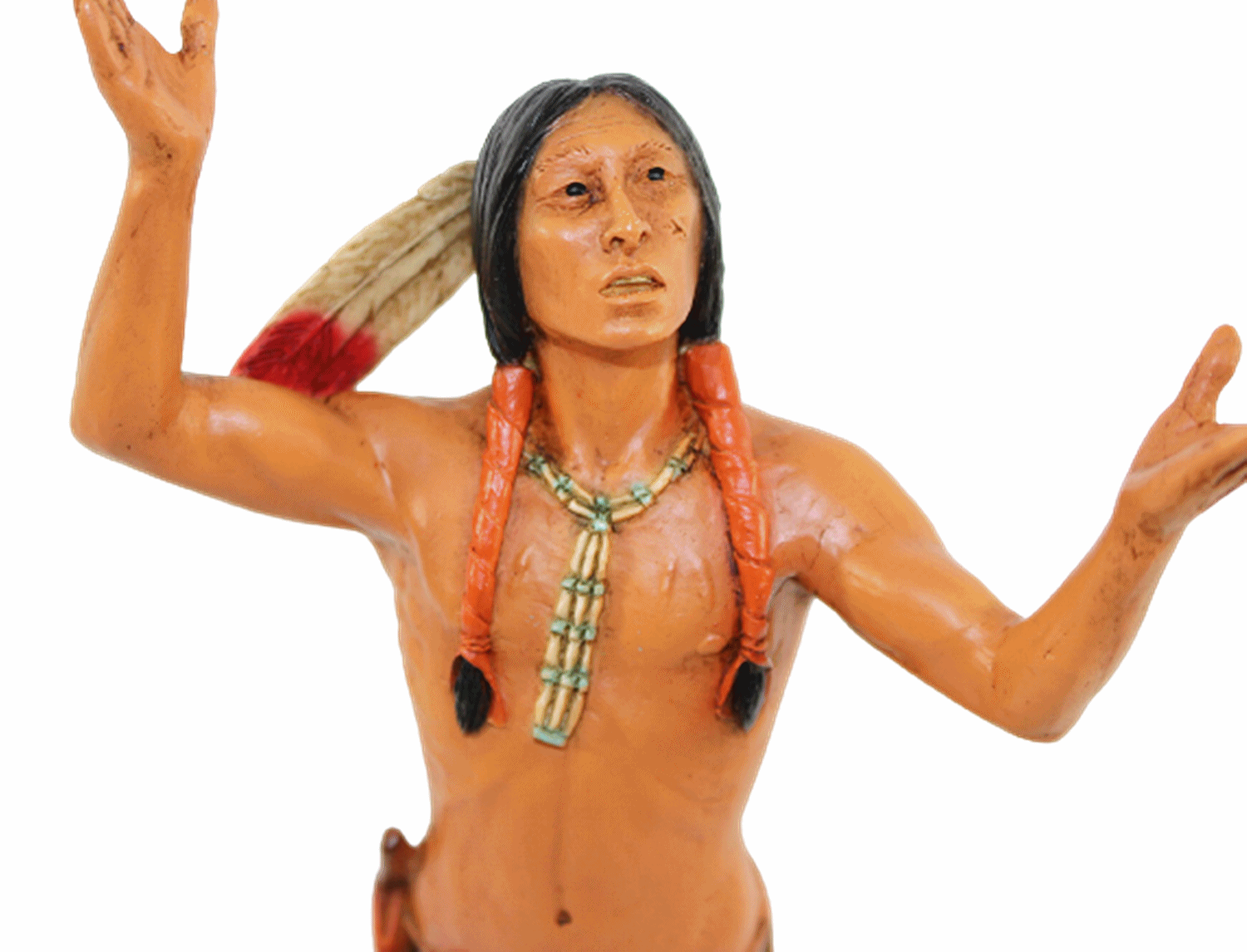 Indianerfigur Indianer Crazy Horse Anführer H 21 cm steh. mit Büffelschädel Castagna Limited Edition