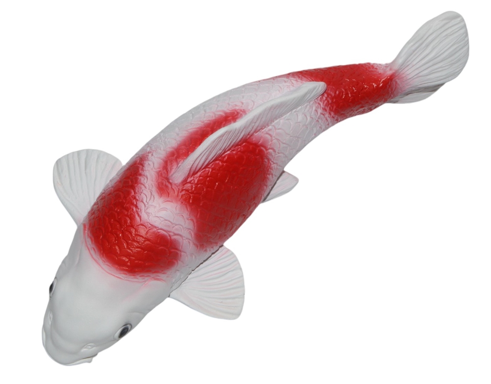 Deko Figur Fisch Koi Karpfen Fischfigur H 13 cm Teichfigur für Wasserbereiche.