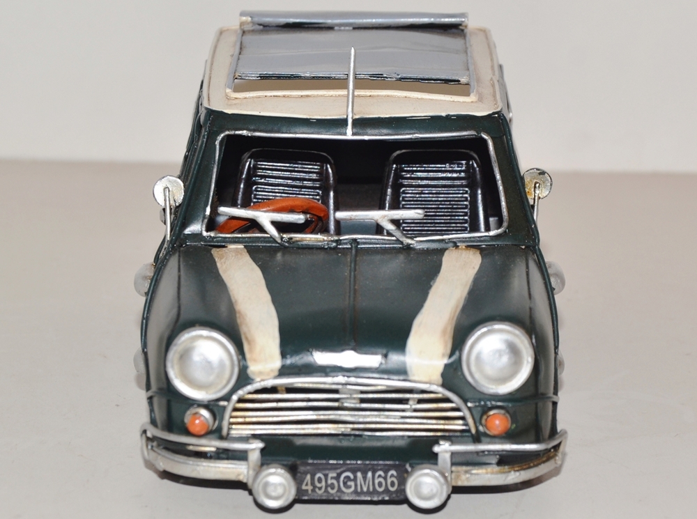 Blechauto Nostalgie Modellauto Oldtimer Mini Cooper 1960er Jahre aus Blech L 21 cm