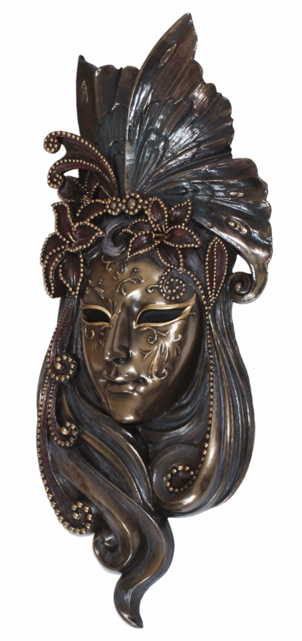 Venezianische Maske "Il Giglio" Die Lilie H 34 cm Maske Wanddekoration