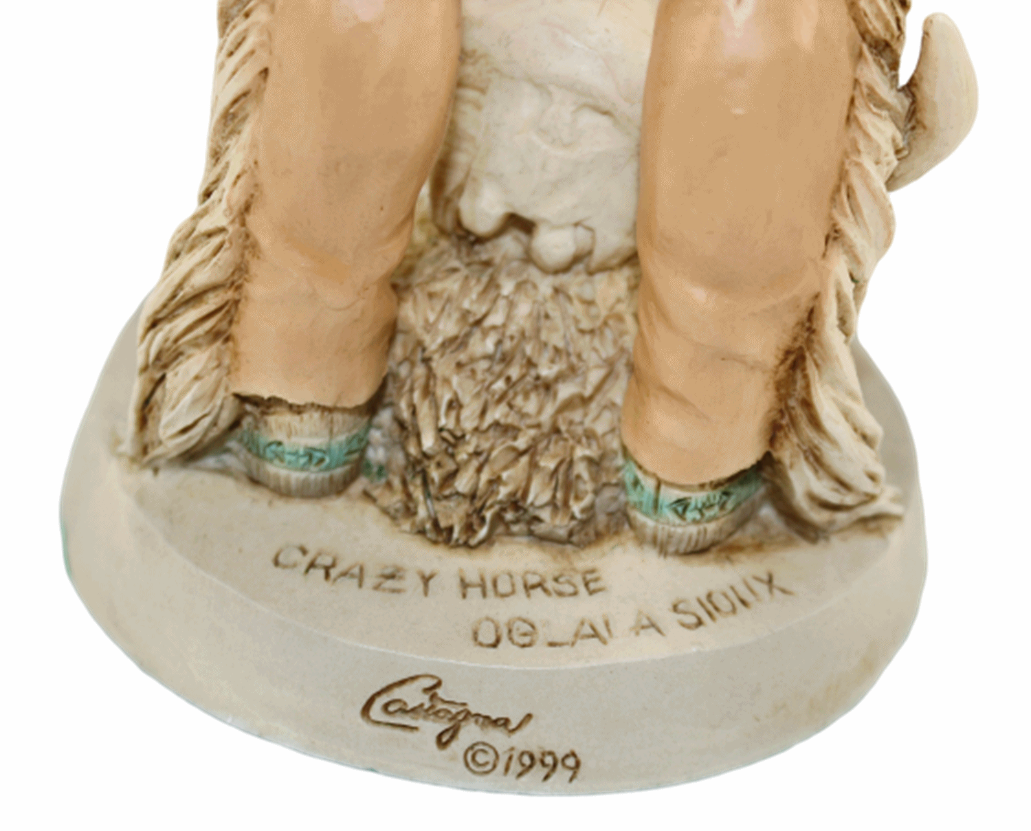 Indianerfigur Indianer Crazy Horse Anführer H 21 cm steh. mit Büffelschädel Castagna Limited Edition